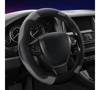 Zilimontt Coprivolante elasticizzato in fibra di carbonio per auto, antiscivolo, in pelle PU, accessorio interno per la maggior parte delle ruote standard da 38 cm, impugnatura comoda per lunghi (G)