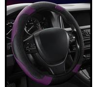 Zilimontt Coprivolante elasticizzato in fibra di carbonio per auto, antiscivolo, in pelle PU, accessorio interno per la maggior parte delle ruote standard da 38 cm, impugnatura comoda per lunghi (E)