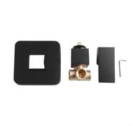 Zilimontt Corpo valvola di miscelazione per acqua calda e fredda in ottone, per sistemi doccia a scomparsa, comando a maniglia singola con design quadrato da 120 x 120 mm, opzioni nero/argento (nero)