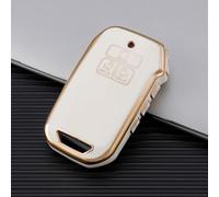 Zilimontt Custodia per chiave auto compatibile con veicoli, custodia protettiva anti-caduta con design dorato, per protezione delle chiavi a distanza (tipo J, bianco)