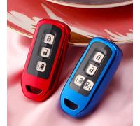 Zilimontt Custodia per chiave della serie N-BOX N-WGN N-VAN anti-goccia, antigraffio, montaggio diretto, design a scatto, colore argento, rosso, viola (rosso)