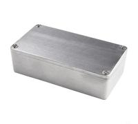 Zilimontt Custodia per strumenti elettrici in alluminio pressofuso, color argento, IP54, custodia impermeabile per apparecchiature elettriche ed elettronica fai da te con coperchio a tenuta (112 x 60