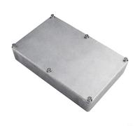 Zilimontt Custodia per strumenti elettrici in alluminio pressofuso, color argento, IP54, custodia impermeabile per apparecchiature elettriche ed elettronica fai da te con coperchio a tenuta (188 x 120