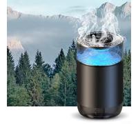 Zilimontt Diffusore per aromaterapia per auto, con nebulizzatore a tempo, sensore di vibrazione automatico on/off, ricaricabile tramite USB, luce ambientale, per interni auto, nero (piantagione