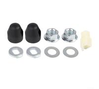 Zilimontt E-For - Set di assi motore per mozzi bici con dadi di bloccaggio da 12 mm e 14 mm, rondelle di bloccaggio, copridadi - acciaio al carbonio, nero/argento, per motori elettrici del mozzo
