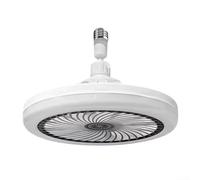 Zilimontt E27 Ventilatore da soffitto con telecomando con luce, 25,4 cm, design chiuso, ventilatore bianco con tre colori chiari, funzione temporizzazione, efficiente dal punto di vista energetico