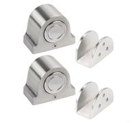 Zilimontt Fermaporta magnetico in vetro e supporto per porte in vetro spesse 10-12 mm, in lega di zinco, per WC, ufficio e mobili, resistente alla ruggine (2 pezzi)