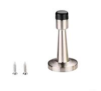 Zilimontt Fermaporta silenzioso in acciaio inox, in gomma, anticollisione, resistente, ispessito, per proteggere la porta all'interno del bagno e della camera da letto, L (argento)