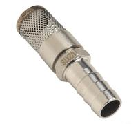 Zilimontt Filtro dell'acqua in linea in acciaio inox 304, 1,5 mm, per sistemi di irrigazione, pompe per acquari, carburante, gas, con raccordi per tubi da 6 mm a 18 mm, alto e basso (18 mm)