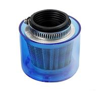 Zilimontt Filtro dell'aria per moto ATV da 38 mm con sistema di filtraggio a doppio strato in rete in acciaio inox, alloggiamento blu, interfaccia di montaggio diritta (bocca dritta da 35 mm)