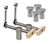 Zilimontt ForLong Lasting - Gancio da banco per lavorazione del legno, 20 mm, con morsetto a cricchetto regolabile per fresatura e taglio, compatibile con fori da tavolo da 20 mm, acciaio inossidabile