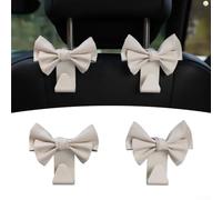 Zilimontt Gancio di ricambio in pelle per sedile posteriore dell'auto, accessorio alla moda per auto con forte capacità portante, per bevande, ombrelli, tablet, 11 x 11 cm (bianco)