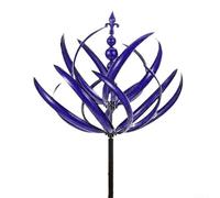 Zilimontt Girandola a vento in metallo da giardino, scultura decorativa per esterni, con design girevole a 360 gradi, resistente alle intemperie, in ferro, per cortile, patio, altezza 90 cm (viola)