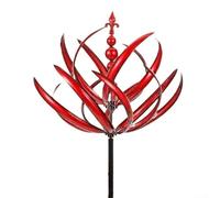 Zilimontt Girandola a vento in metallo da giardino, scultura decorativa per esterni, con design girevole a 360 gradi, resistente alle intemperie, in ferro, per cortile, patio, altezza 90 cm, colore