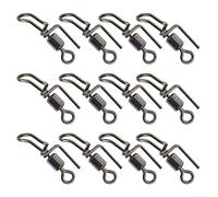 Zilimontt Girelle in acciaio inox per pesca in mare, confezione da 20 pezzi, terminali a cascata con otto parole da 18 mm per anello, acciaio inossidabile 304, acqua salata