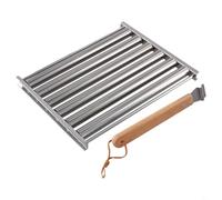 Zilimontt Griglia a rullo in acciaio inox per hot dog con design rimovibile per cucinare uniformemente, strumento versatile per barbecue per salsicce e verdure in cucina all'aperto (C)