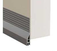 Zilimontt Guarnizione per porta inferiore a onda, 100 x 4,5 cm, in TPE con design a tre strati, per isolamento acustico, resistente alle intemperie, antivento e protezione, facile (grigio)