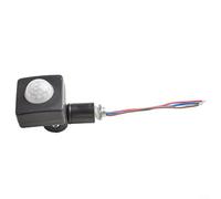 Zilimontt Interruttore con sensore di movimento PIR a 180 gradi per luci esterne con gamma di rilevamento regolabile e sensibilità alla luce, compatibile con sistemi di sicurezza domestica (nero)