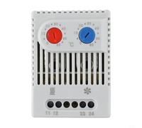 Zilimontt Interruttore termostato bimetallico meccanico a montaggio su guida DIN, controller non programmabile 0 ° C 60 ° C per riscaldatori elettrici o ventole di raffreddamento in controllo