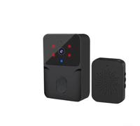 Zilimontt KEMENT - Campanello con telecamera wireless per videocitofono remoto con audio bidirezionale per visione notturna, funzione di cambio vocale, per la sicurezza domestica (nero)
