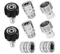 Zilimontt Kit adattatore per idropulitrice in acciaio inossidabile con interfaccia di conversione filettatura M22-14 e 3/8, set da 8 pezzi per connettori per irrigazione da giardino
