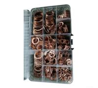 Zilimontt Kit assortito di rondelle piatte in rame, set di guarnizioni ad anello in rame viola, ad alta resistenza al calore, resistente all'usura, per viti, dadi, bulloni cuscinetti (300 pezzi)