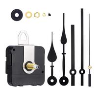 Zilimontt Kit di movimento per orologio al quarzo con lunghezza dell'albero di 20 mm e altezza filettatura 11,7 mm, include due set di lancette per orologio, compatibile con pannelli da parete spessi