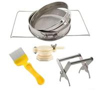 Zilimontt Kit per la raccolta del miele con doppio setaccio, filtro per miele, supporto per telaio e cancello per il miele per forniture per apicoltura