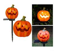Zilimontt Luce solare della zucca di Halloween LED per uso all'aperto, costruzione della resina con valutazione impermeabile che fornisce illuminazione affidabile e duratura per i giardini