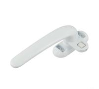 Zilimontt Maniglia a ghigliottina in lega di alluminio, serratura antifurto con design piatto, per cucina, bagno, camera da letto, ufficio, finestre e porte in nero o bianco (bianco a sinistra)