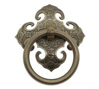 Zilimontt Maniglia in ottone anticato per porte anteriori e interne con design cinese vintage, costruzione in ottone massiccio e facile installazione a vite per la casa (bronzo)