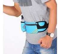 Zilimontt Marsupio da corsa con 2 borracce da 283,5 g, cinghia elastica regolabile per vita da 68 a 100 cm, borsa fitness impermeabile e rimbalzante per sport (blu)