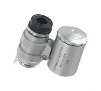 Zilimontt Microscopio tascabile 60X con luce LED per gioielli e ispezioni, lente d'ingrandimento portatile per il test delle gemme e la raccolta di monete, mini