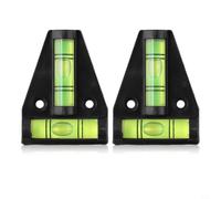 Zilimontt Mini livella a forma di T con doppia fiale, 58 x 43 mm, in acrilico, livellatore orizzontale per misurazioni precise in lavorazione del legno, macchinari, mobili, roulotte, (nero)