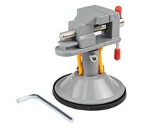 Zilimontt Morsa da tavolo regolabile con ganascia rotante a 360 gradi e base a ventosa per smerigliatrice, trapano a mano rotante e piccole pinze in noce