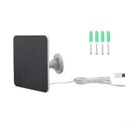 Zilimontt Pannello solare monocristallino da 5 W per campanello video ad anello, caricabatterie esterno, connettore a forcella, protezione da sovratensione, cavo impermeabile IP65, supporto girevole