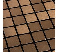 Zilimontt Piastrelle adesive da parete a mosaico per cucina, 30 x 30 cm, pannello composito in alluminio, impermeabile, resistente al calore, per casa, bagno, soggiorno (marrone)