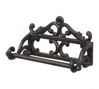 Zilimontt Porta fazzoletti in ferro rustico vintage per bagno e cucina, montaggio a parete, costruito con materiale in ghisa per una conservazione sicura e salvaspazio della carta igienica (B)