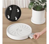 Zilimontt Portavaso con ruote, 35 cm, rotondo, con ruote girevoli e vassoio per la conservazione dell'acqua, supporto per piante in polipropilene resistente, per mobilità interna ed esterna, adatto