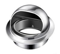 Zilimontt Protezione rotonda per scarico in acciaio inox, 100 mm, a prova di pioggia o a soffitto, per montaggio a flangia esterna da 150 mm con griglia antiparassitaria a parete a doghe di riflusso