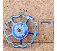 Zilimontt Puleggia per deragliatore da strada, per deragliatore posteriore, ruota 11T/13T/15T con cuscinetti in acciaio sigillati, struttura in lega di alluminio, nero/rosso/blu/oro (confezione da 1