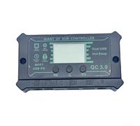 Zilimontt Regolatore di carica solare MPPT con doppia porta USB e porta CC, display LCD, funzione SOC, compatibile con batterie al piombo al gel Ni-MH agli ioni di litio, sovraccarico (80A)