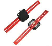 Zilimontt Righello angolare a T in lega di alluminio da 300 mm con doppia scala di misurazione per lavorazione del legno, disegno e progetti fai da te, strumento di disegno circolare regolabile a 360