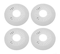 Zilimontt Rosetta di copertura per fori da parete in polipropilene bianco, 4 conduttori per boccola, piastra decorativa per rubinetto, doccia, per tubi dell'acqua, tubi dell'aria, perforazioni