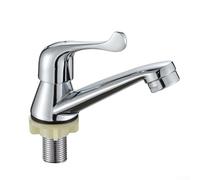 Zilimontt Rubinetto singolo per lavabo in lega di zinco freddo con funzionamento a chiave per installazione di lavello da cucina bagno e lavanderia