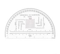 Zilimontt Scala di coordinate goniometro con strumento di misurazione della distanza, scala di lettura della mappa, per formazione geografica, insegnamento, aula e indagine territoriale (MP-1)