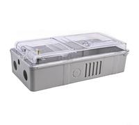 Zilimontt Scatola contatore elettrico monofase a 6 vie, recinzione trasparente in plastica PC con design resistente al sole impermeabile ignifugo, resistente agli urti (A)