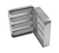 Zilimontt Scatola per pesca a mosca - Scatola compatta in latta con interno in spugna, 8,76 x 11,8 x 2,3 cm, leggera e resistente, ideale per uso esterno e esca (A)