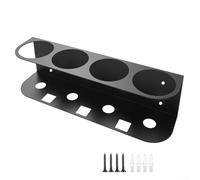 Zilimontt Scatola portaoggetti da parete in metallo con fori quadrati per bombolette spray e bottiglie, resistente alla ruggine per garage e officina (tre fori quadrati)