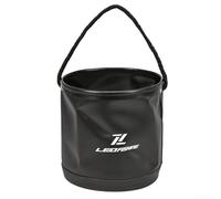 Zilimontt Secchio da pesca pieghevole per esche vive e acqua - 4,5 L per EVA contenitore rotondo pieghevole per attrezzatura con chiusura a coulisse, tracolla regolabile, (nero)